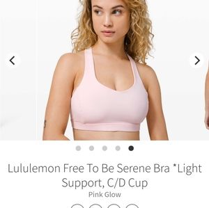 Lululemon Free To Be Serene Bra - Pink Size 6